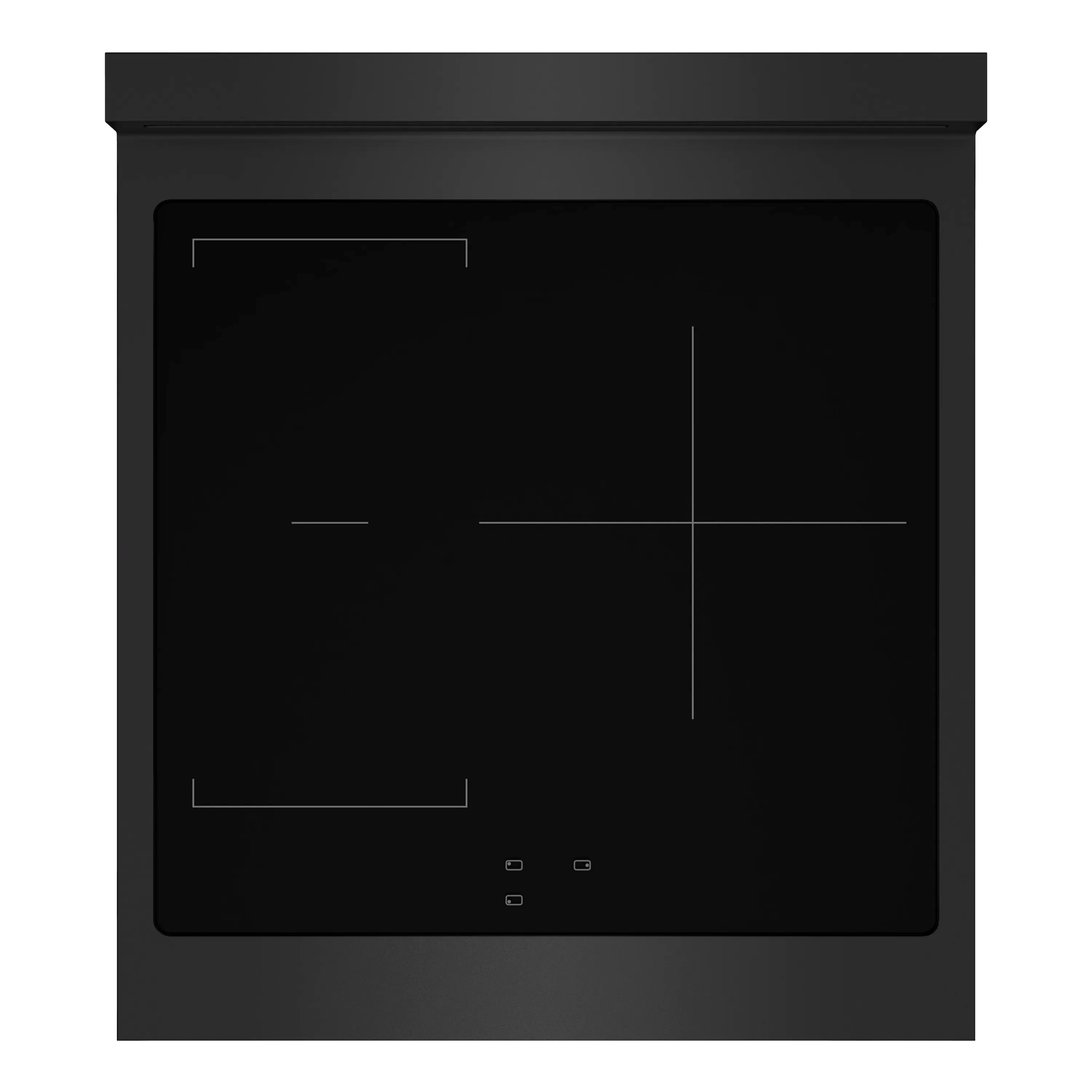 ZLINE 24-Inch 3.2 cu. ft. Marino Induction Range with 3 Element Cooktop and Electric Convection Oven in Black Stainless Steel (MINRB-24)