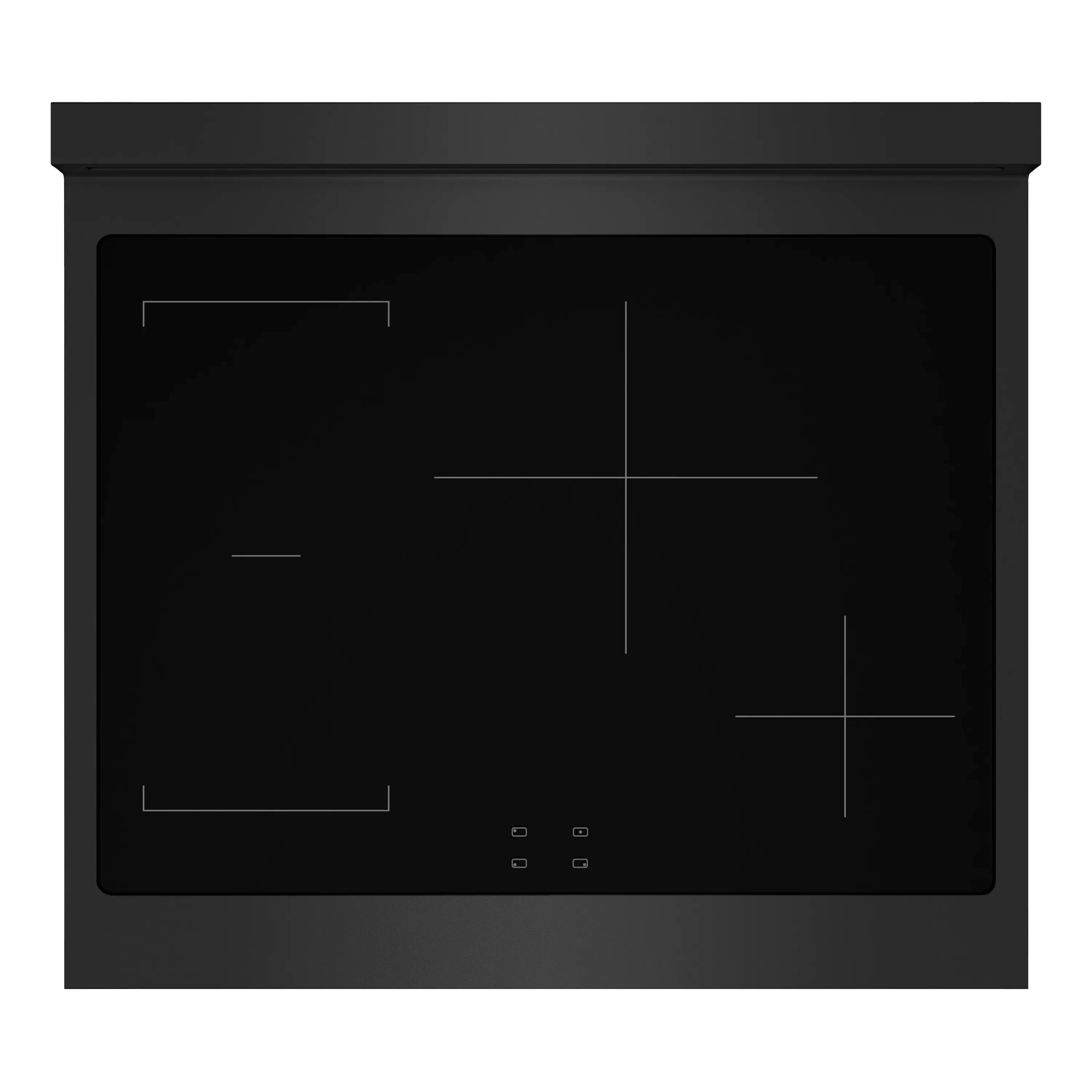 ZLINE Autograph Edition 30-Inch 4.2 cu. ft. Marino Induction Range with 4 Element Cooktop and Electric Convection Oven in Black Stainless Steel with Polished Gold Accents (MINRBZ-30-G)