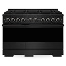 ZLINE 48-Inch 6.7 Cu. Ft. Marino Double Oven Dual Fuel Range with 8 Burner Gas Cooktop in Black Stainless Steel (MDRB-48)