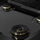 ZLINE Autograph Edition 30-Inch 4.2 Cu. Ft. Marino Dual Fuel Range with 4 Burner Gas Cooktop and Electric Convection Oven in Black Stainless Steel with Polished Gold Accents (MDRBZ-30-G)
