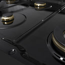 ZLINE Autograph Edition 48-Inch 6.7 Cu. Ft. Marino Double Oven Dual Fuel Range with 8 Burner Gas Cooktop in Black Stainless Steel and Champagne Bronze Accents (MDRBZ-48-CB)