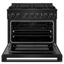 ZLINE 36-Inch 5.2 Cu. Ft. Marino Dual Fuel Range with 6 Burner DuoPro Cooktop and Electric Convection Oven in Black Stainless Steel (PMDRB-36)