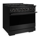 ZLINE 36-Inch 5.2 Cu. Ft. Marino Dual Fuel Range with 6 Burner DuoPro Cooktop and Electric Convection Oven in Black Stainless Steel (PMDRB-36)