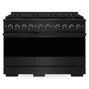 ZLINE 48-Inch 6.7 Cu. Ft. Marino Dual Fuel Range with 8 Burner DuoPro Cooktop and Dual Ovens in Black Stainless Steel (PMDRB-48)