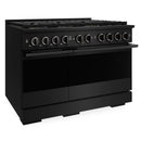 ZLINE 48-Inch 6.7 Cu. Ft. Marino Dual Fuel Range with 8 Burner DuoPro Cooktop and Dual Ovens in Black Stainless Steel (PMDRB-48)