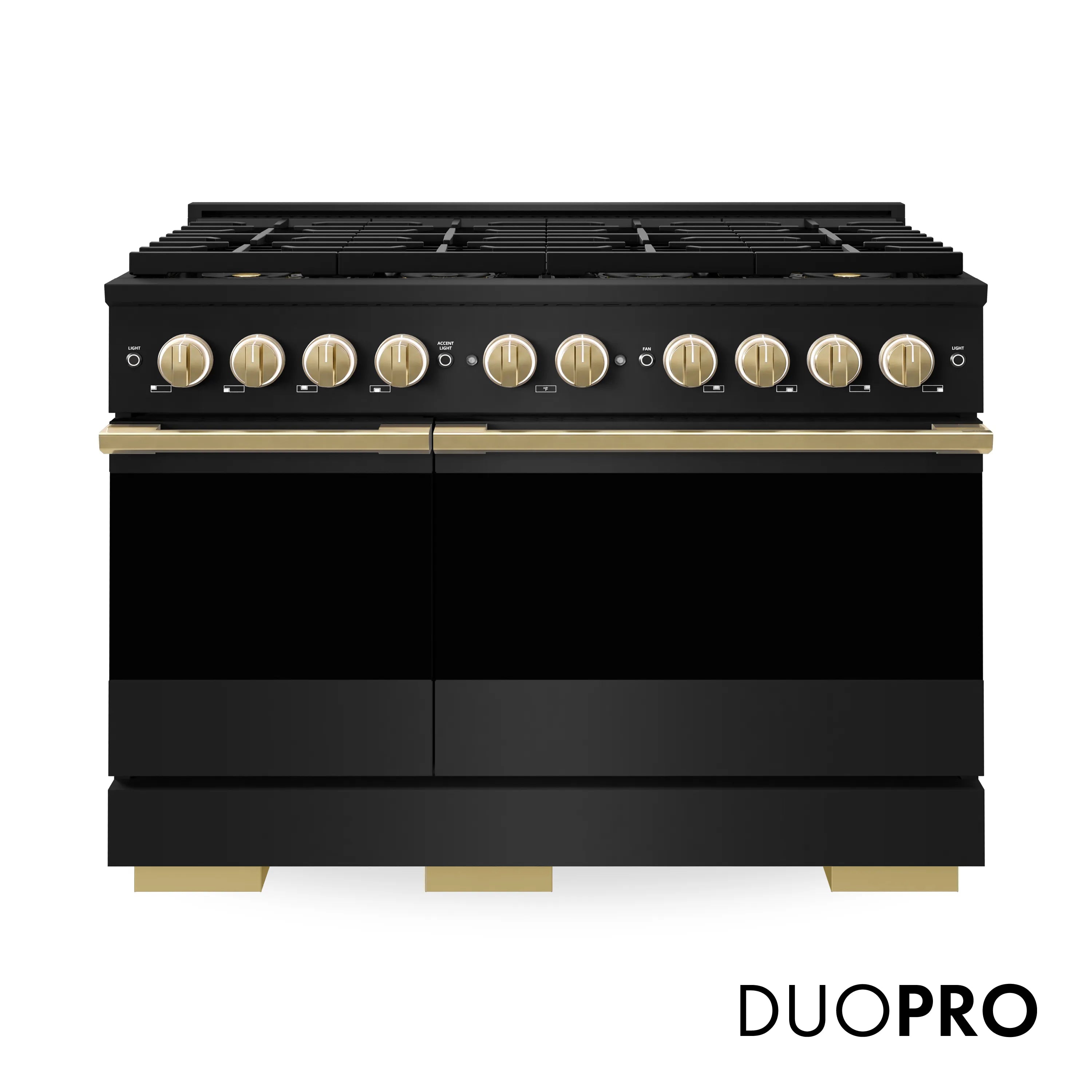 Black range front with gold accents and DUOPRO branding