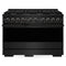 ZLINE 48-Inch 6.7 Cu. Ft. Marino Double Oven Gas Range with 8 Burner Cooktop in Black Stainless Steel (MGRB-48)