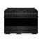 ZLINE 48-Inch 6.7 Cu. Ft. Marino Double Oven Gas Range in Black Stainless Steel with 8 Brass Burners (MGRB-BR-48)