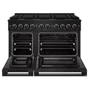 ZLINE 48-Inch 6.7 Cu. Ft. Marino Double Oven Gas Range in Black Stainless Steel with 8 Brass Burners (MGRB-BR-48)