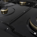 ZLINE Autograph Edition 48-Inch 6.7 Cu. Ft. Marino Double Oven Gas Range with 8 Burner Cooktop in Black Stainless Steel and Polished Gold Accents (MGRBZ-48-G)