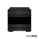 ZLINE 36-Inch 5.2 Cu. Ft. Marino Gas Range with 6 Burner DuoPro Cooktop and Convection Gas Oven in Black Stainless Steel (PMGRB-36)