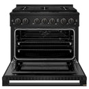 ZLINE 36-Inch 5.2 Cu. Ft. Marino Gas Range with 6 Burner DuoPro Cooktop and Convection Gas Oven in Black Stainless Steel (PMGRB-36)