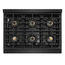 ZLINE 36-Inch 5.2 Cu. Ft. Marino Gas Range with 6 Burner DuoPro Cooktop and Convection Gas Oven in Black Stainless Steel (PMGRB-36)
