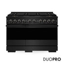 ZLINE 48-Inch 6.7 Cu. Ft. Marino Gas Range with 8 Burner DuoPro Cooktop and Dual Ovens in Black Stainless Steel (PMGRB-48)