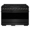 ZLINE 48-Inch 6.7 Cu. Ft. Marino Gas Range with 8 Burner DuoPro Cooktop and Dual Ovens in Black Stainless Steel (PMGRB-48)