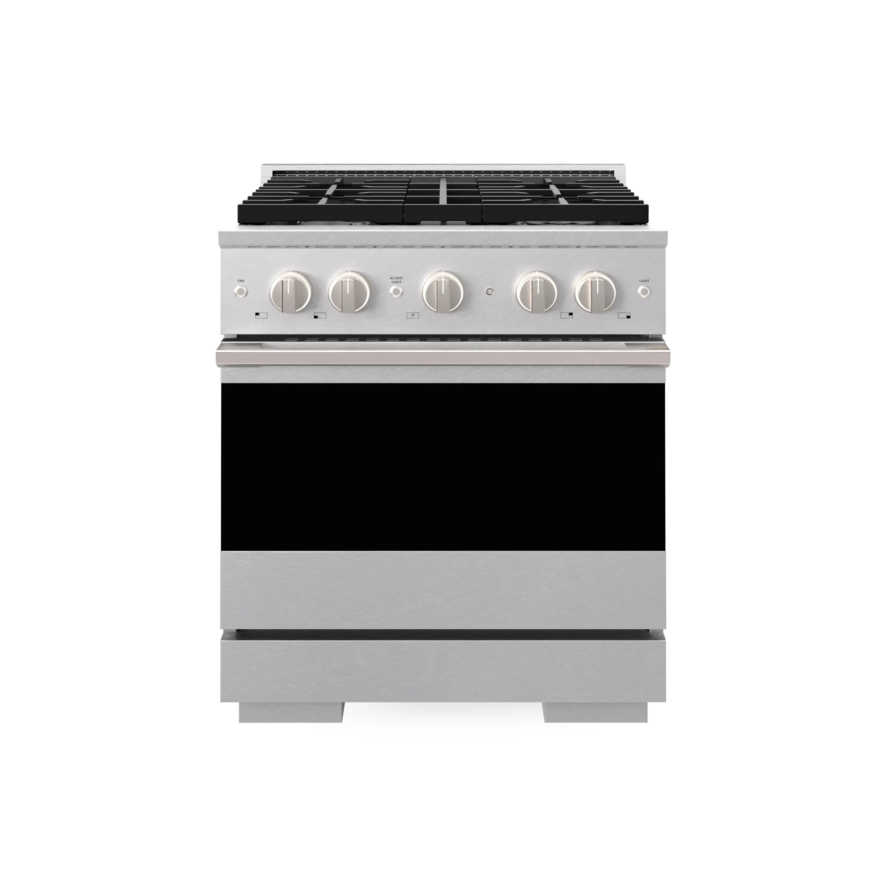 ZLINE 30-Inch 4.2 Cu. Ft. Marino Dual Fuel Range with Gas Cooktop and Electric Convection Oven in Satin Stainless Steel with 4 Brass Burners (MDRS-BR-30)