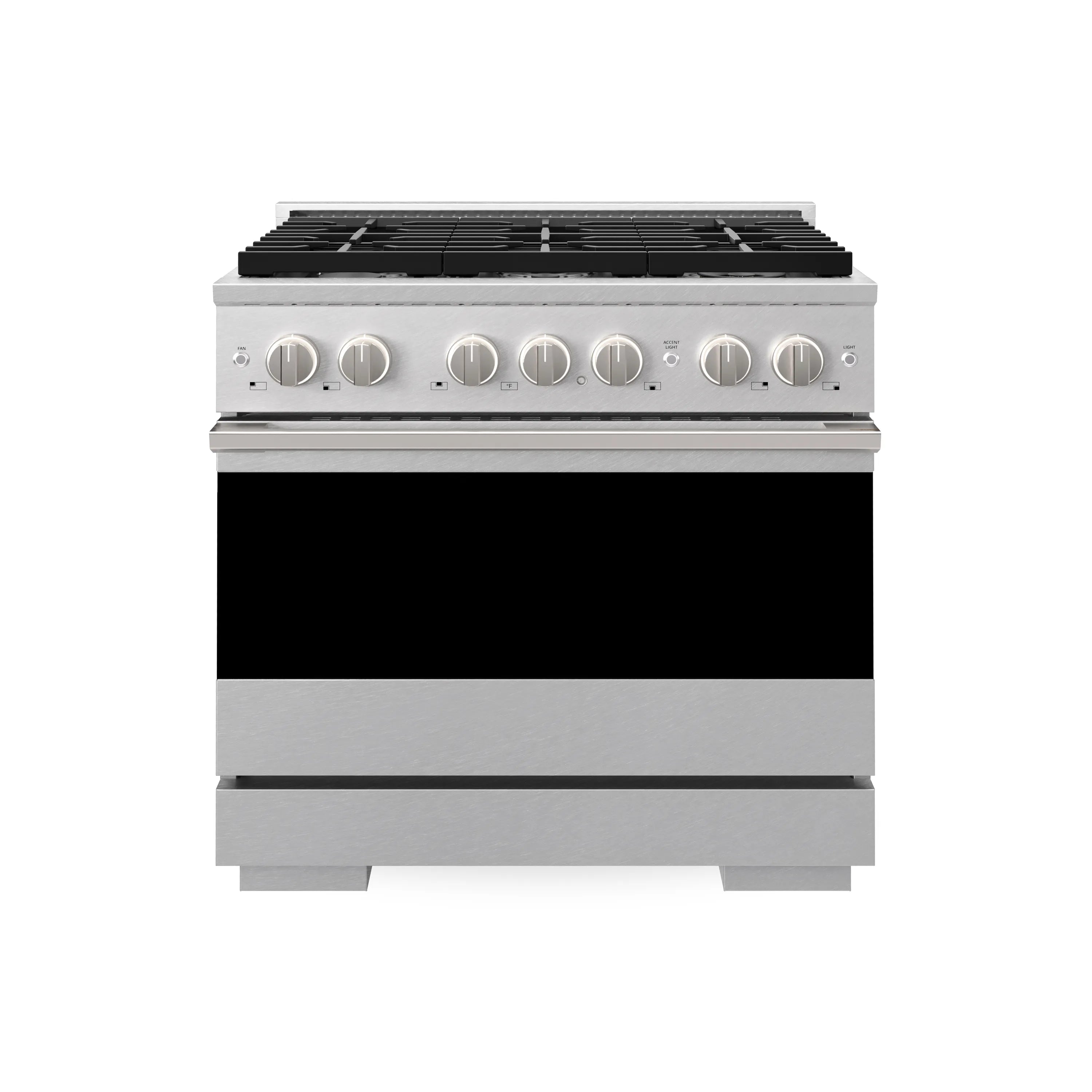 ZLINE 36-Inch 5.2 Cu. Ft. Marino Dual Fuel Range with 6 Burner Gas Cooktop and Electric Convection Oven in Satin Stainless Steel (MDRS-36)