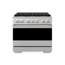 ZLINE 36-Inch 5.2 Cu. Ft. Marino Dual Fuel Range with 6 Burner Gas Cooktop and Electric Convection Oven in Satin Stainless Steel (MDRS-36)