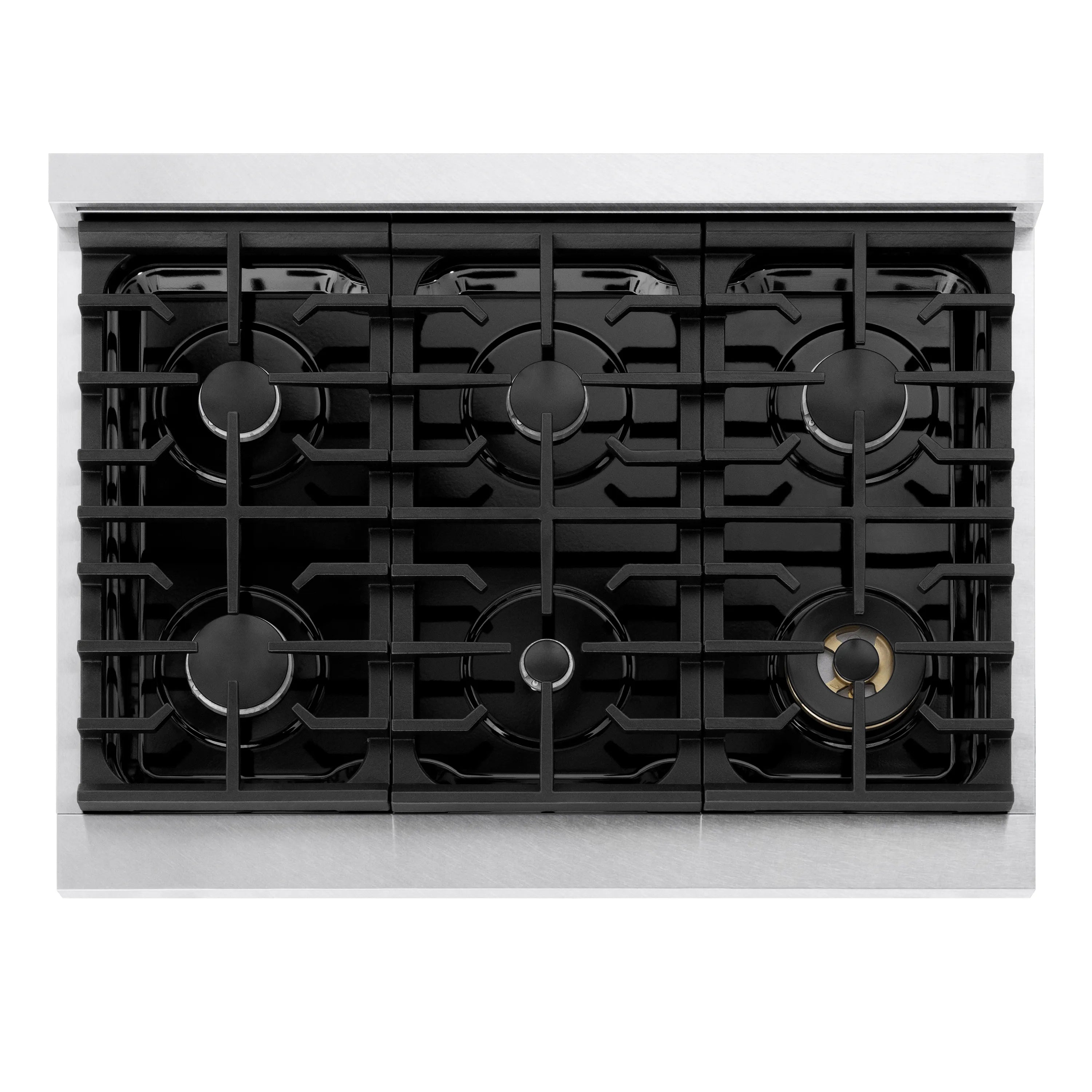 ZLINE 36-Inch 5.2 Cu. Ft. Marino Dual Fuel Range with 6 Burner Gas Cooktop and Electric Convection Oven in Satin Stainless Steel (MDRS-36)