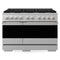 ZLINE 48-Inch 6.7 Cu. Ft. Marino Double Oven Dual Fuel Range with 8 Burner Gas Cooktop in Satin Stainless Steel (MDRS-48)
