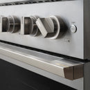 ZLINE 36-Inch 5.2 Cu. Ft. Marino Dual Fuel Range with Gas Cooktop and Electric Convection Oven in Satin Stainless Steel with 6 Brass Burners (MDRS-BR-36)