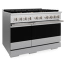 ZLINE 48-Inch 6.7 Cu. Ft. Marino Double Oven Dual Fuel Range in Satin Stainless Steel with 8 Brass Burners (MDRS-BR-48)