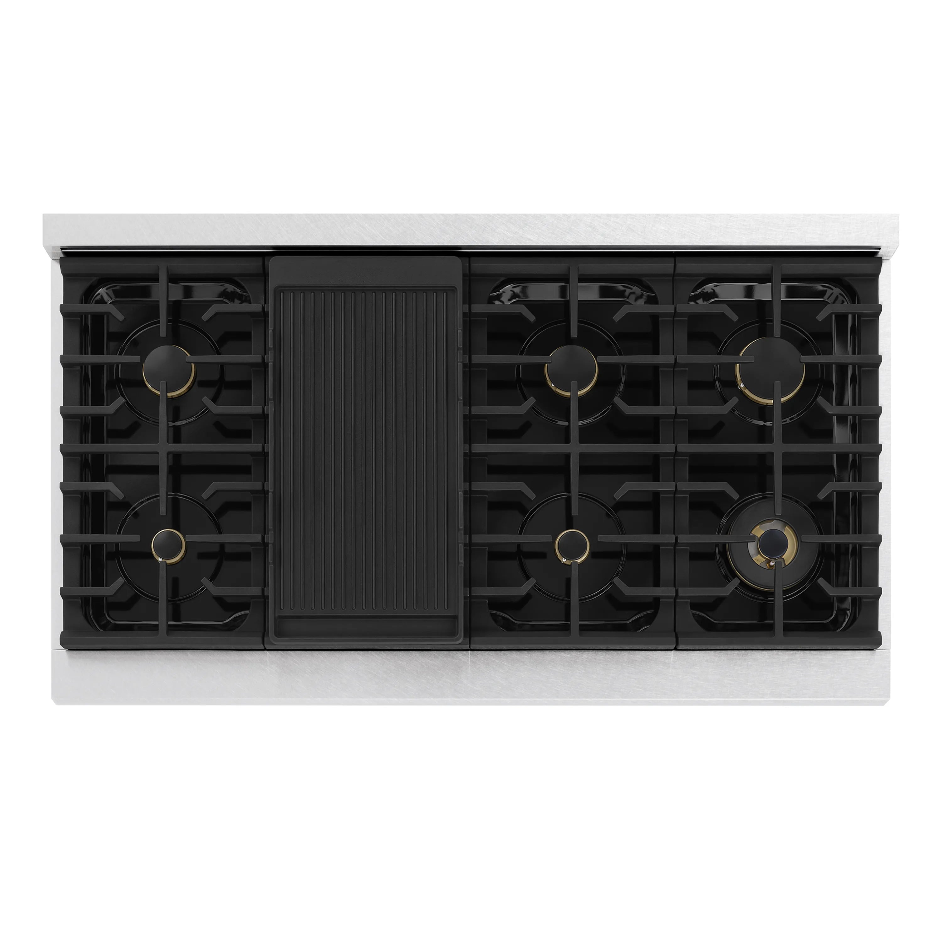 ZLINE 48-Inch 6.7 Cu. Ft. Marino Double Oven Dual Fuel Range in Satin Stainless Steel with 8 Brass Burners (MDRS-BR-48)