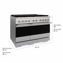 ZLINE 48-Inch 6.7 Cu. Ft. Marino Dual Fuel Range with 8 Burner DuoPro Cooktop and Dual Ovens in Satin Stainless Steel (PMDRS-48)