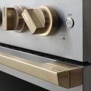 ZLINE Autograph Edition 36-Inch 5.2 Cu. Ft. Marino Dual Fuel Range with 6 Burner Gas Cooktop and Electric Convection Oven in Satin Stainless Steel with Champagne Bronze Accents (MDRSZ-36-CB)