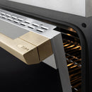 ZLINE Autograph Edition 48-Inch 6.7 Cu. Ft. Marino Double Oven Dual Fuel Range with 8 Burner Gas Cooktop in Satin Stainless Steel and Champagne Bronze Accents (MDRSZ-48-CB)