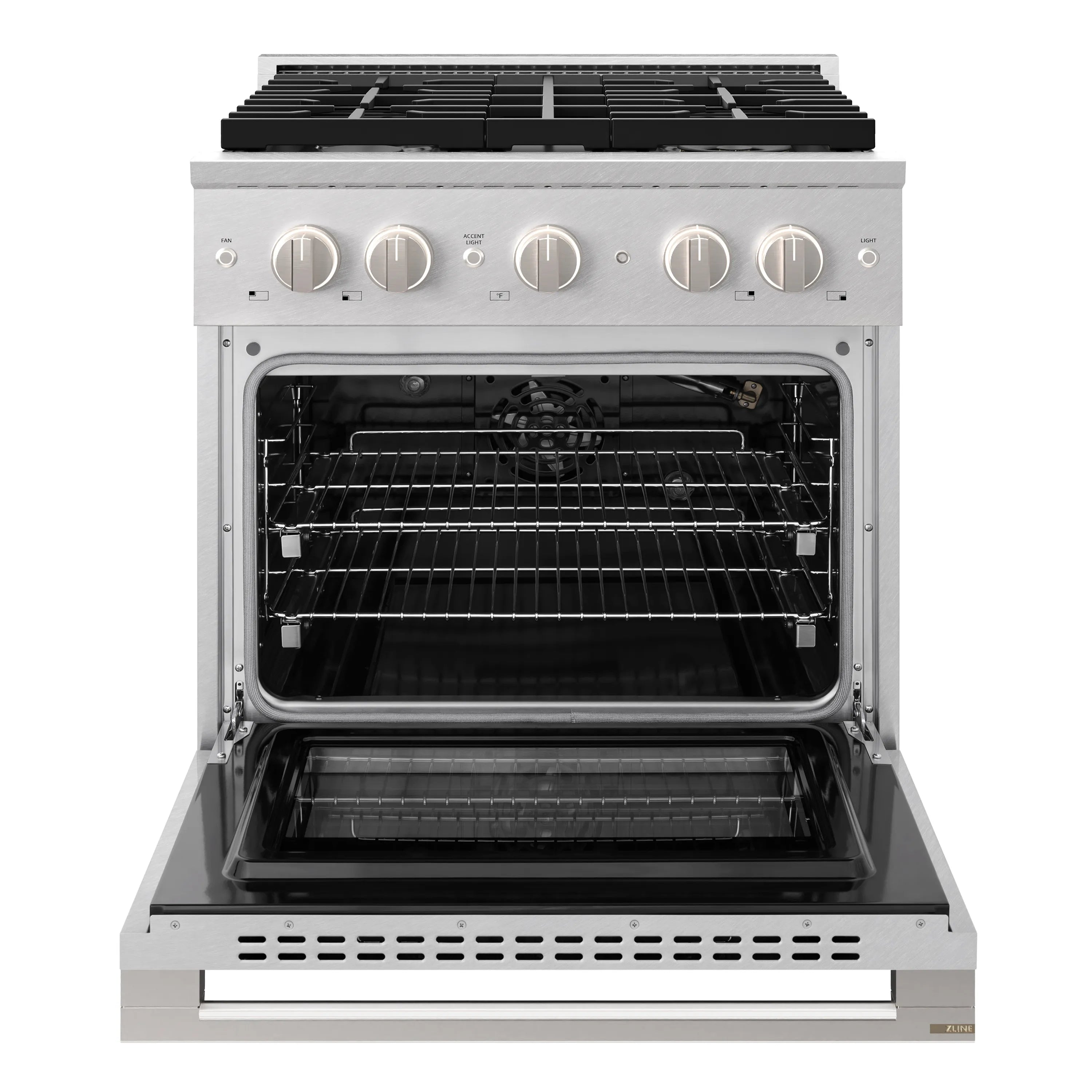 ZLINE 30-Inch 4.2 Cu. Ft. Marino Gas Range with 4 Burner Cooktop and Convection Gas Oven in Satin Stainless Steel (MGRS-30)