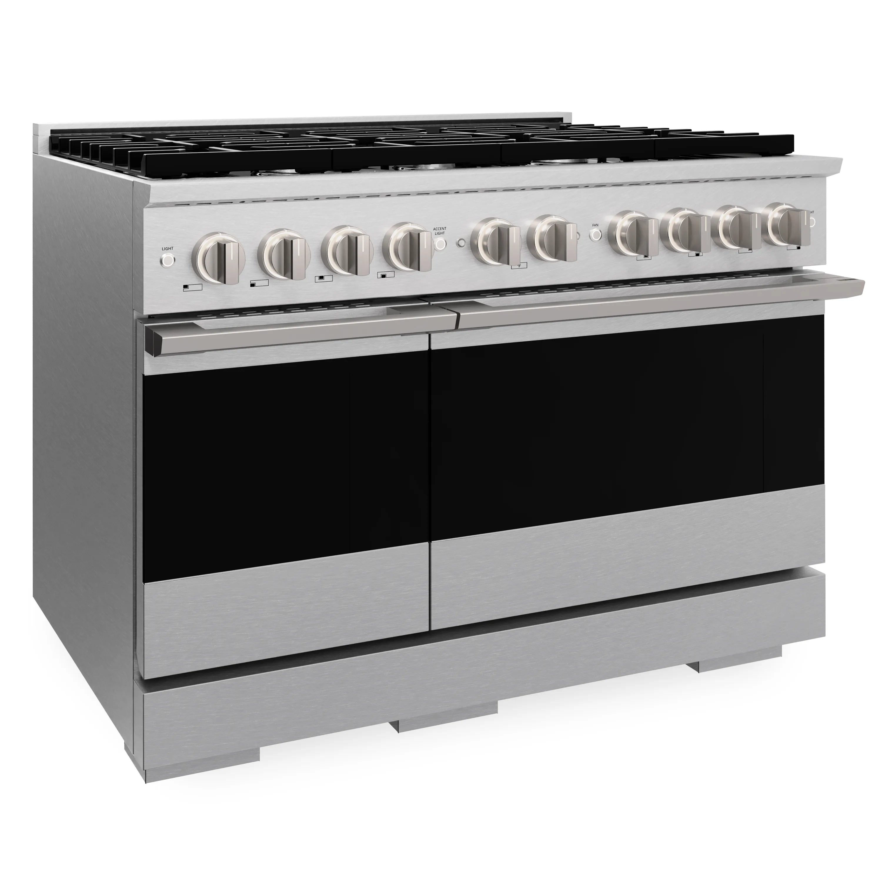 ZLINE 48-Inch 6.7 Cu. Ft. Marino Double Oven Gas Range with 8 Burner Cooktop in Satin Stainless Steel (MGRS-48)