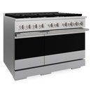 ZLINE 48-Inch 6.7 Cu. Ft. Marino Double Oven Gas Range with 8 Burner Cooktop in Satin Stainless Steel (MGRS-48)