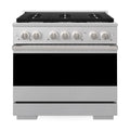 ZLINE 36-Inch 5.2 Cu. Ft. Marino Gas Range with Convection Gas Oven in Satin Stainless Steel with 6 Brass Burners (MGRS-BR-36)