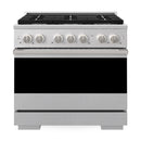 ZLINE 36-Inch 5.2 Cu. Ft. Marino Gas Range with Convection Gas Oven in Satin Stainless Steel with 6 Brass Burners (MGRS-BR-36)