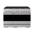 ZLINE 48-Inch 6.7 Cu. Ft. Marino Double Oven Gas Range in Satin Stainless Steel with 8 Brass Burners (MGRS-BR-48)