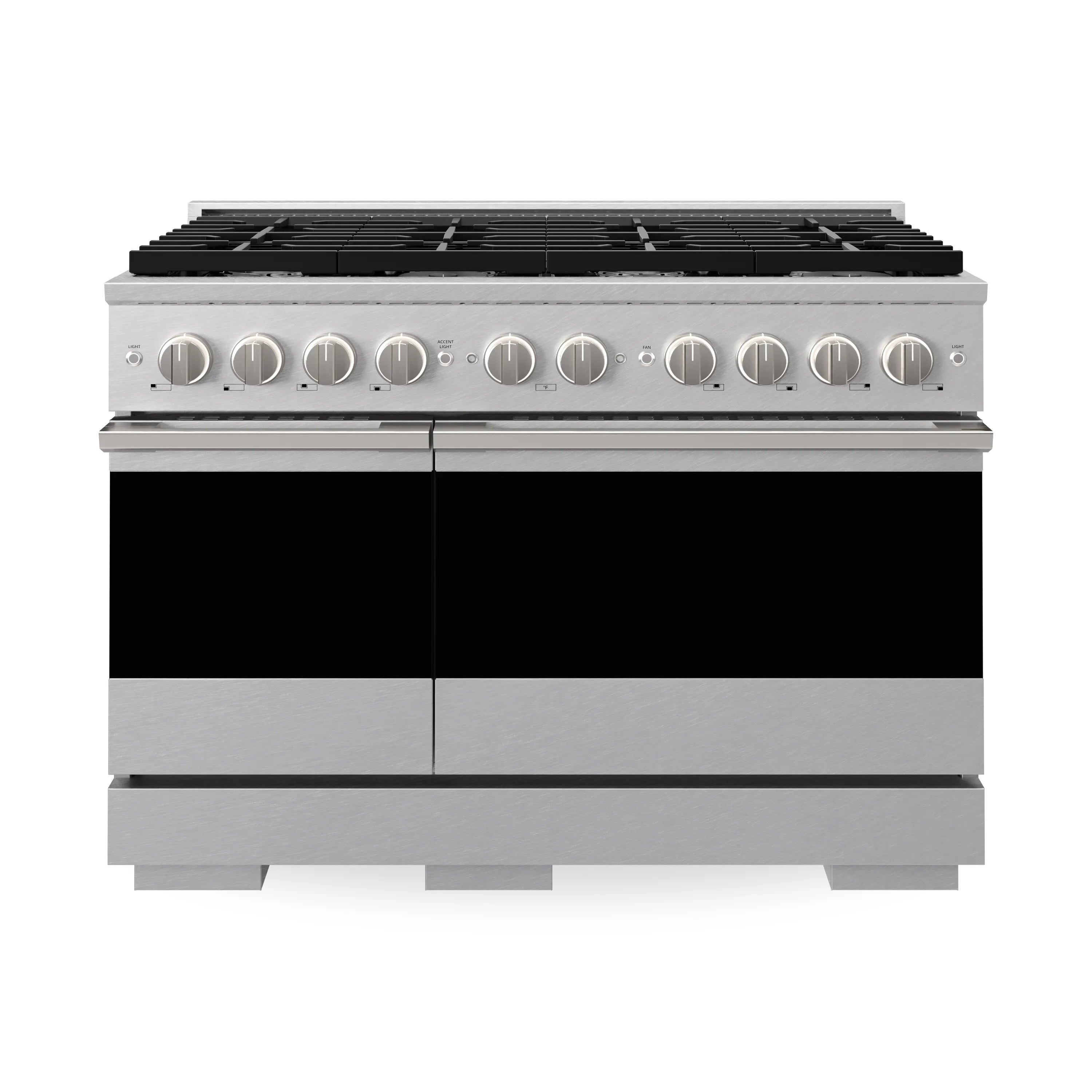 ZLINE 48-Inch 6.7 Cu. Ft. Marino Double Oven Gas Range in Satin Stainless Steel with 8 Brass Burners (MGRS-BR-48)