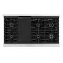 ZLINE 48-Inch 6.7 Cu. Ft. Marino Double Oven Gas Range with 8 Burner Cooktop in Satin Stainless Steel with White Matte Doors (MGRS-WM-48)