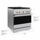 ZLINE 30-Inch 4.2 Cu. Ft. Marino Gas Range with 4 Burner DuoPro Cooktop and Convection Gas Oven in Satin Stainless Steel (PMGRS-30)