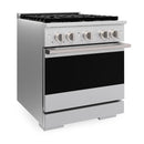 ZLINE 30-Inch 4.2 Cu. Ft. Marino Gas Range with 4 Burner DuoPro Cooktop and Convection Gas Oven in Satin Stainless Steel (PMGRS-30)