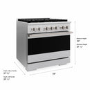 ZLINE 36-Inch 5.2 Cu. Ft. Marino Gas Range with 6 Burner DuoPro Cooktop and Convection Gas Oven in Satin Stainless Steel (PMGRS-36)
