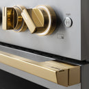 ZLINE Autograph Edition 30-Inch 4.2 Cu. Ft. Marino Dual Fuel Range with 4 Burner Gas Cooktop and Electric Convection Oven in Stainless Steel with Polished Gold Accents (MDRZ-30-G)