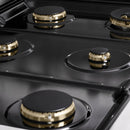 ZLINE Autograph Edition 36-Inch 5.2 Cu. Ft. Marino Dual Fuel Range with 6 Burner Gas Cooktop and Electric Convection Oven in Stainless Steel with Matte Black Accents (MDRZ-36-MB)