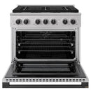 ZLINE Autograph Edition 36-Inch 5.2 Cu. Ft. Marino Dual Fuel Range with 6 Burner Gas Cooktop and Electric Convection Oven in Stainless Steel with Matte Black Accents (MDRZ-36-MB)