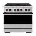 ZLINE Autograph Edition 36-Inch 5.2 Cu. Ft. Marino Dual Fuel Range with 6 Burner Gas Cooktop and Electric Convection Oven in Stainless Steel with Matte Black Accents (MDRZ-36-MB)
