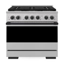 ZLINE Autograph Edition 36-Inch 5.2 Cu. Ft. Marino Dual Fuel Range with 6 Burner Gas Cooktop and Electric Convection Oven in Stainless Steel with Matte Black Accents (MDRZ-36-MB)