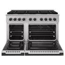 ZLINE Autograph Edition 48-Inch 6.7 Cu. Ft. Marino Double Oven Dual Fuel Range with 8 Burner Gas Cooktop in Stainless Steel and Matte Black Accents (MDRZ-48-MB)