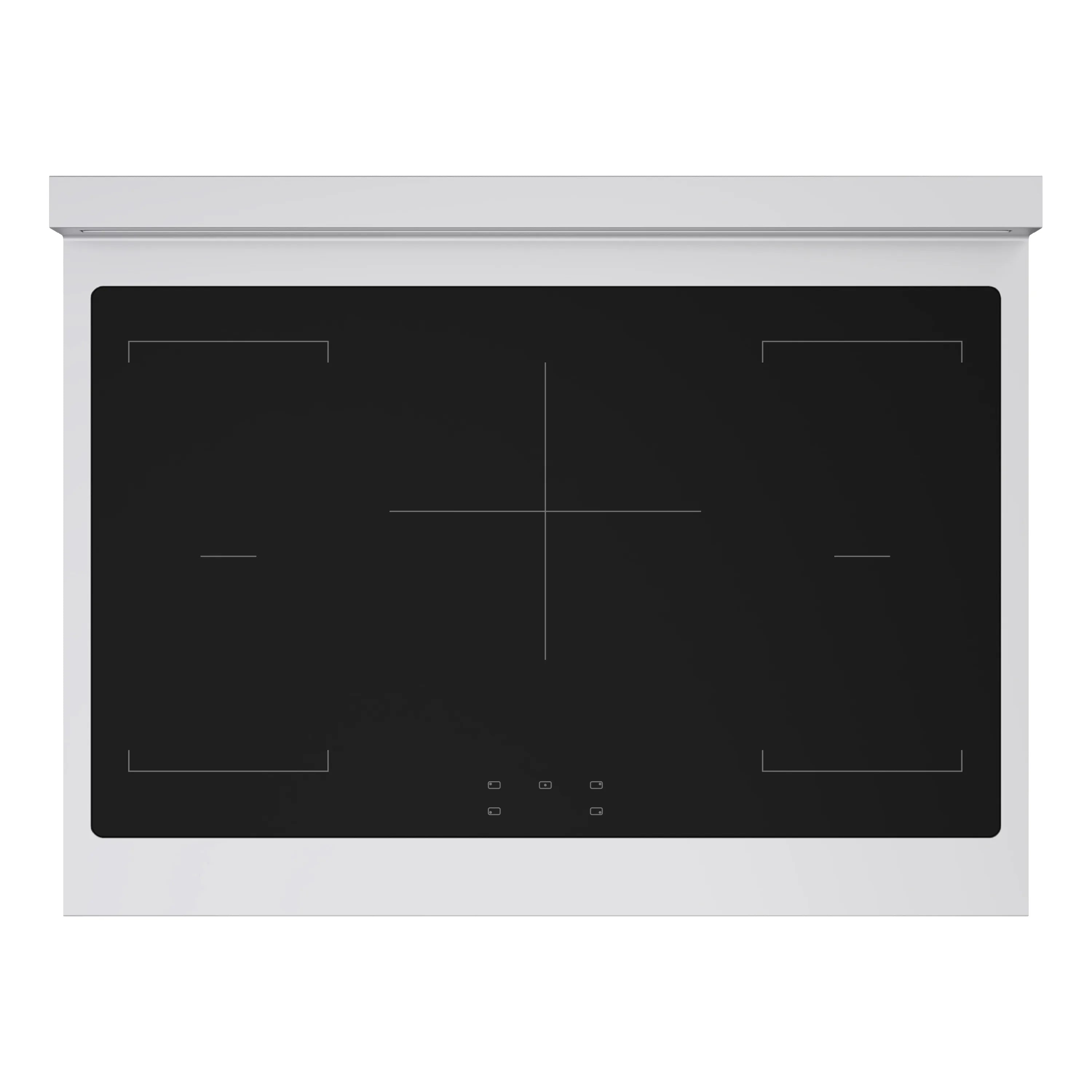 ZLINE Autograph Edition 36-Inch 5.2 cu. ft. Marino Induction Range with 5 Element Cooktop and Electric Convection Oven in Stainless Steel with White Matte Door and Matte Black Accents (MINRZ-WM-36-MB)