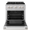 ZLINE 30-Inch 4.2 Cu. Ft. Marino Dual Fuel Range with Gas Cooktop and Electric Convection Oven in Stainless Steel with 4 Brass Burners (MDR-BR-30)