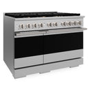 ZLINE 48-Inch 6.7 Cu. Ft. Marino Double Oven Dual Fuel Range in Stainless Steel with 8 Brass Burners (MDR-BR-48)